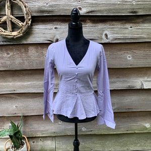 New Love, Fire Nordstrom Long Sleeve Blouse Lilac Purple Small